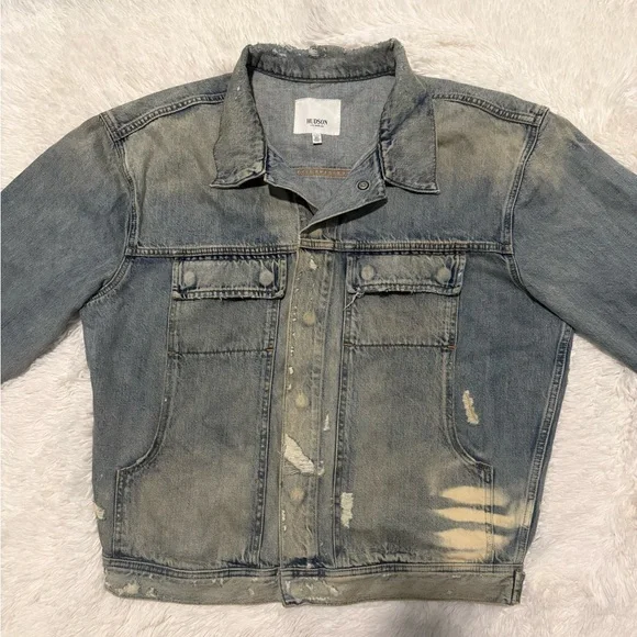 HUDSON Blue Vintage Trucker Jacket Size XL Men’s - Picture 4 of 12